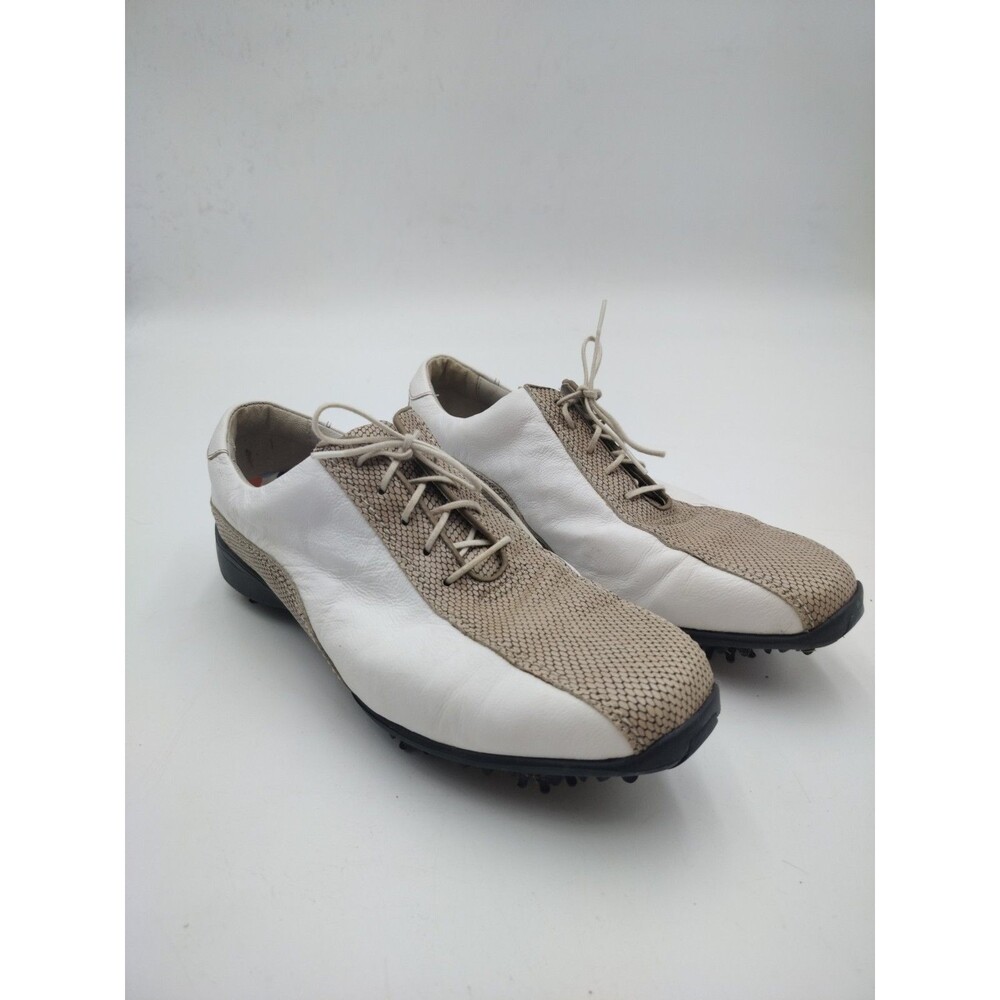 FootJoy LoPro Collections Women Golf Shoes Soft Spikes SZ 9M Snake Pattern White